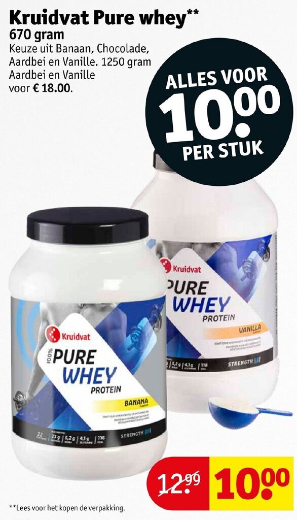 Pure whey 670 gram aanbieding bij Kruidvat