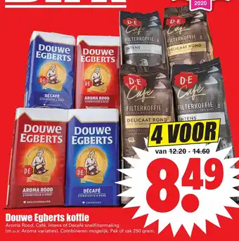 Dirk Douwe Egberts Koffie 4*250g aanbieding