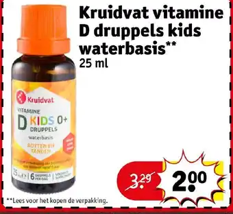 Kruidvat Vitamine D druppels kids waterbasis 25 ml aanbieding