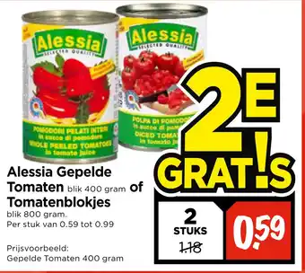 Vomar Voordeelmarkt Alessia Gepelde Tomaten of Tomatenblokjes aanbieding