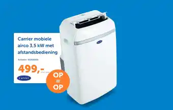 Warmteservice Carrier mobiele airco 3,5 kW met afstandsbediening aanbieding