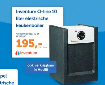 Warmteservice Inventum Q-line 10 liter elektrische keukenboiler aanbieding