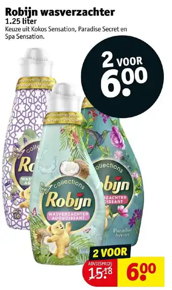 Kruidvat Robijn wasmiddel 1.25 liter aanbieding