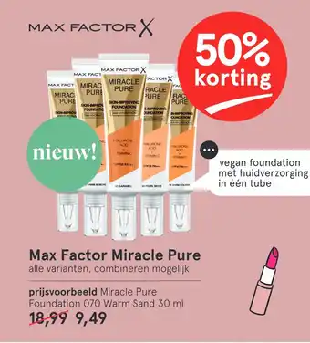 Etos Max Factor Miracle Pure aanbieding