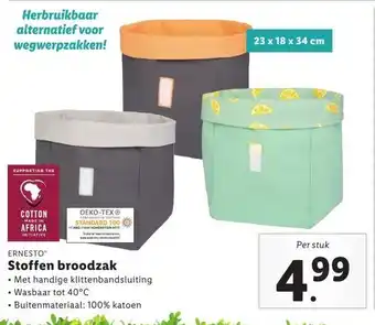 Lidl Ernesto Stoffen Broodzak aanbieding