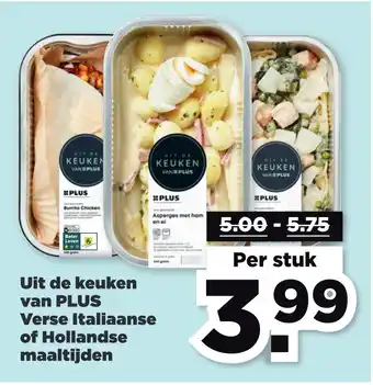 PLUS Uit de keuken van PLUS Verse Italiaanse of Hollandse maaltijden aanbieding