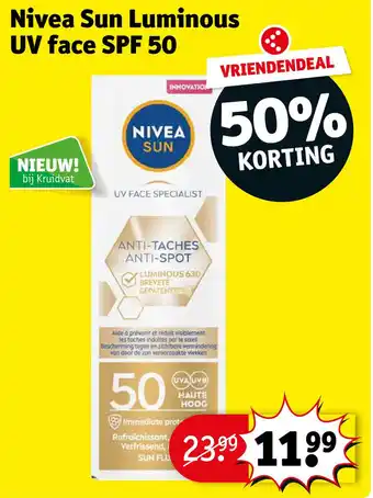 Kruidvat Nivea Sun Luminous UV face SPF 50 aanbieding