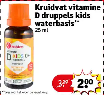 Kruidvat Kruidvat vitamine D druppels kids waterbasis* ** aanbieding