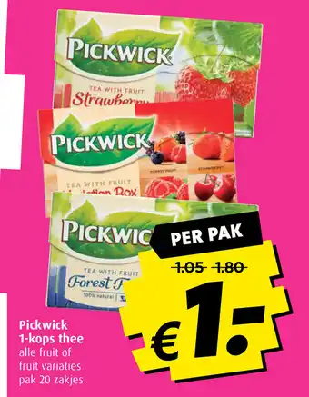 Boni Pickwick 1-kops thee aanbieding