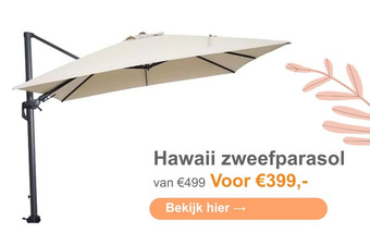 Tuinmeubelland Hawaii zweefparasol aanbieding