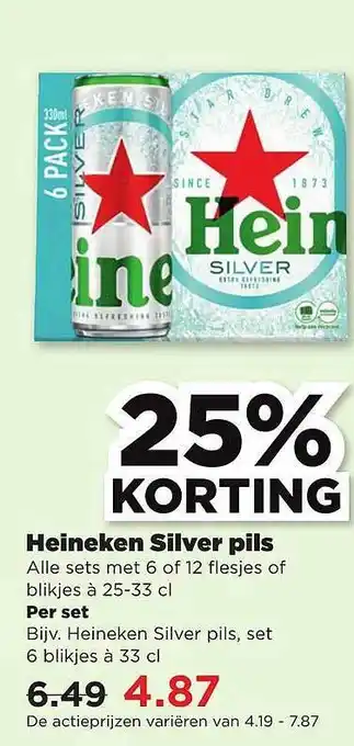 PLUS Heineken Silver Pils 25% Korting aanbieding