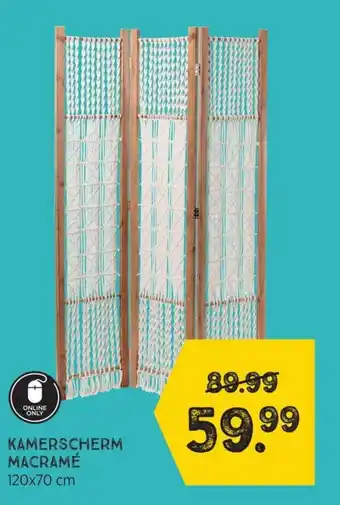 Xenos Kamerscherm Macrame 120x70 cm aanbieding