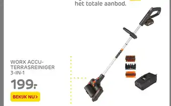 Praxis Worx Accu- Terrascreiniger 3-In-1 aanbieding