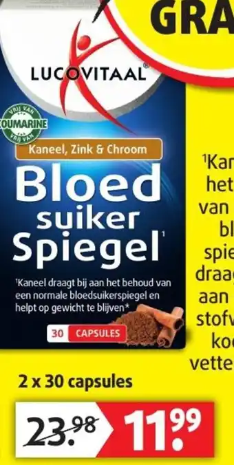 Lucovitaal Lucovitaal Bloed suiker spiegel 2 x 30 capsules aanbieding