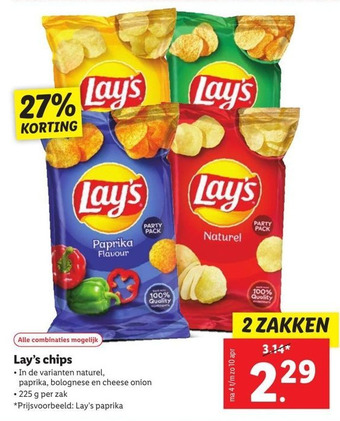 Lidl Lay's chips aanbieding