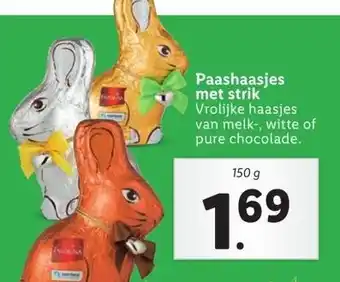 Lidl Paashaasjes met strik aanbieding