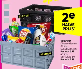 Big Bazar Vouwkrat 50x33x22,5 cm aanbieding