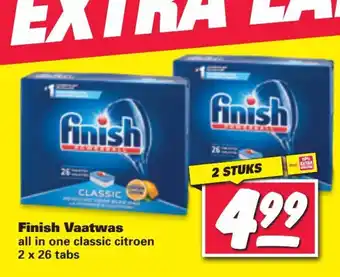 Nettorama Finish Vaatwas all in one classic citroen 2 x 26 tabs aanbieding