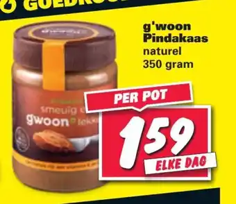 Nettorama G'woon Pindakaas naturel 350g aanbieding