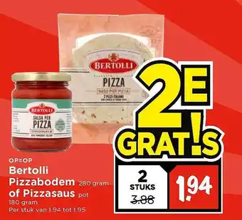 Vomar Voordeelmarkt Bertolli Pizzabodem Of Pizzasaus aanbieding