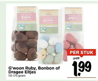 Vomar Voordeelmarkt G'woon Ruby, Bonbon Of Dragee Eitjes aanbieding