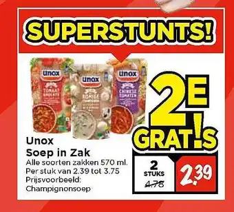 Vomar Voordeelmarkt Unox Soep In Zak aanbieding