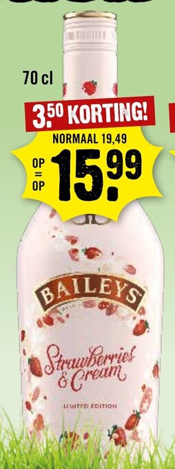 Dirck 3 Baileys Strawberries & Cream 70 cl aanbieding