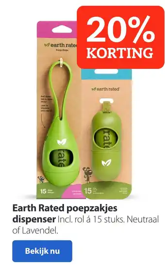 Boerenbond Earth Rated poepzakjes dispenser aanbieding