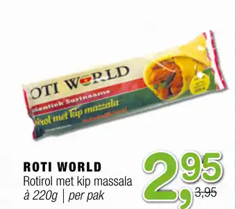 Amazing Oriëntal ROTI WORLD Rotirol met kip massala 220g aanbieding