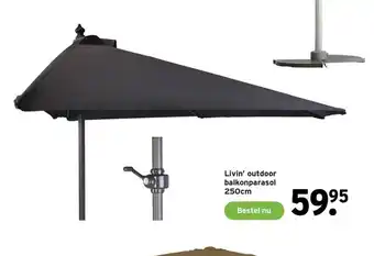 GAMMA Livin' outdoor balkonparasol 250 cm aanbieding