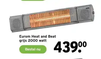 GAMMA Eurom Heat and Beat grijs 2000 watt aanbieding