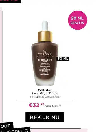 ICI Paris XL Collistar Face Magic Drops Self Tanning Concentrate 50 ml aanbieding