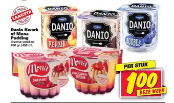 Nettorama Danio Kwark Of Mona Pudding 450ml aanbieding