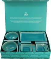 Bol.com Tokyo Design Studio Glassy Turquoise Sushi Servies - 8 delig - 2 persoons aanbieding