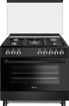 Bol.com Wiggo WO-E905R(BB) - Serie 5 - 90 cm - 5 kookzones - Gasfornuis - Zwart aanbieding