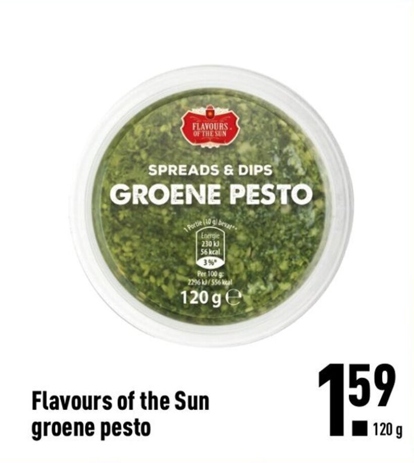 Flavours of the sun groene pesto 120g aanbieding bij ALDI