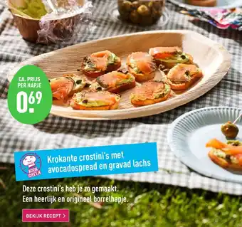 ALDI Krokante crostini's met avocadospread en gravad lachs aanbieding