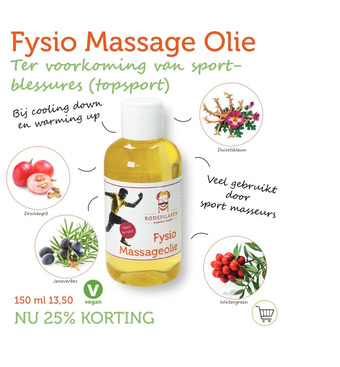 De Rode Pilaren Fysio Massage Olie aanbieding