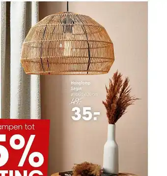 Kwantum Hanglamp Segin Ø38x25x120 Cm aanbieding