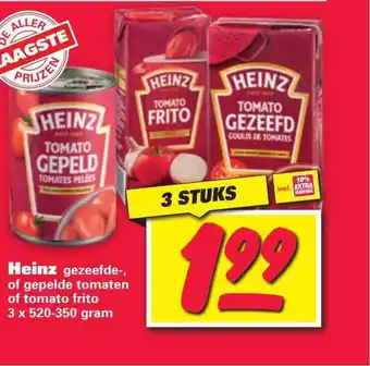 Nettorama Heinz Gezeefde- Of Gepelde Tomaten Of Tomato Frito aanbieding