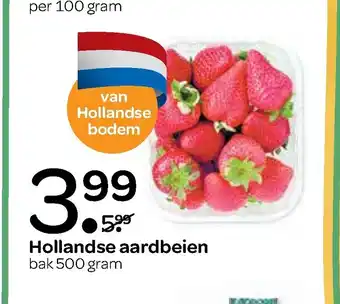 Spar Hollandse aardbeien bak 500 gram aanbieding