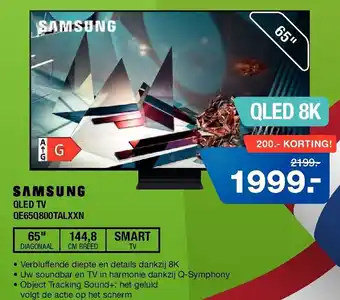 Electroworld SAMSUNG QLED 8K TV | QE65Q800TALXXN aanbieding