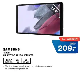 Electroworld SAMSUNG Tablet | Galaxy Tab A7 10.41 WiFi 32GB aanbieding