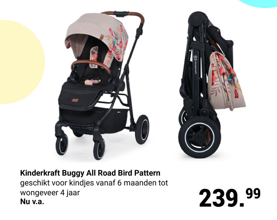 Kinderkraft Buggy All Road Bird Pattern aanbieding bij Van Asten  BabySuperstore