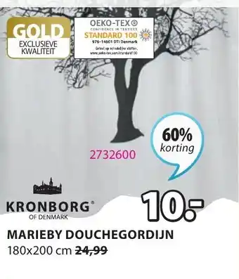 Jysk Kronborg marieby douchegordijn 180x200 cm aanbieding