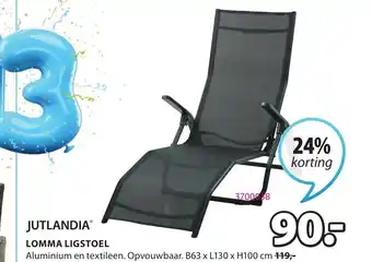 Jysk Jutlandia lomma ligstoel B63xL130xH100 cm aanbieding