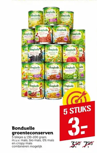 Coop Bonduelle groenteconserven 5*130-200 gr aanbieding