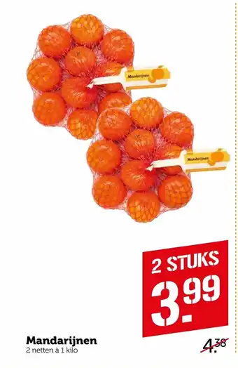 Coop Mandarijnen 2*1 kg aanbieding