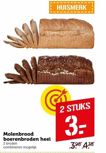 Coop Molenbrood boerenbroden heel 2st aanbieding