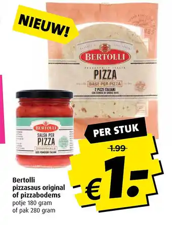 Boni Bertolli pizzasaus original of pizzabodems aanbieding